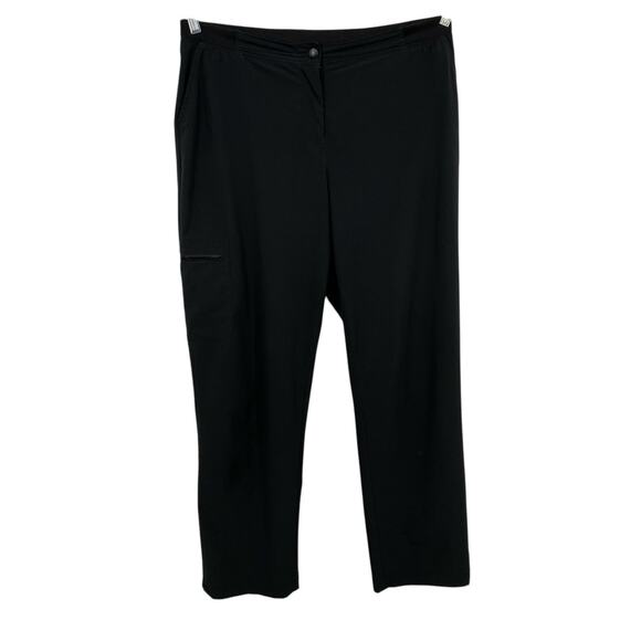 Chicos 2 Tech Pants Size Large Black flat Front Zip Elastic Waist Zenergy - Picture 9 of 9